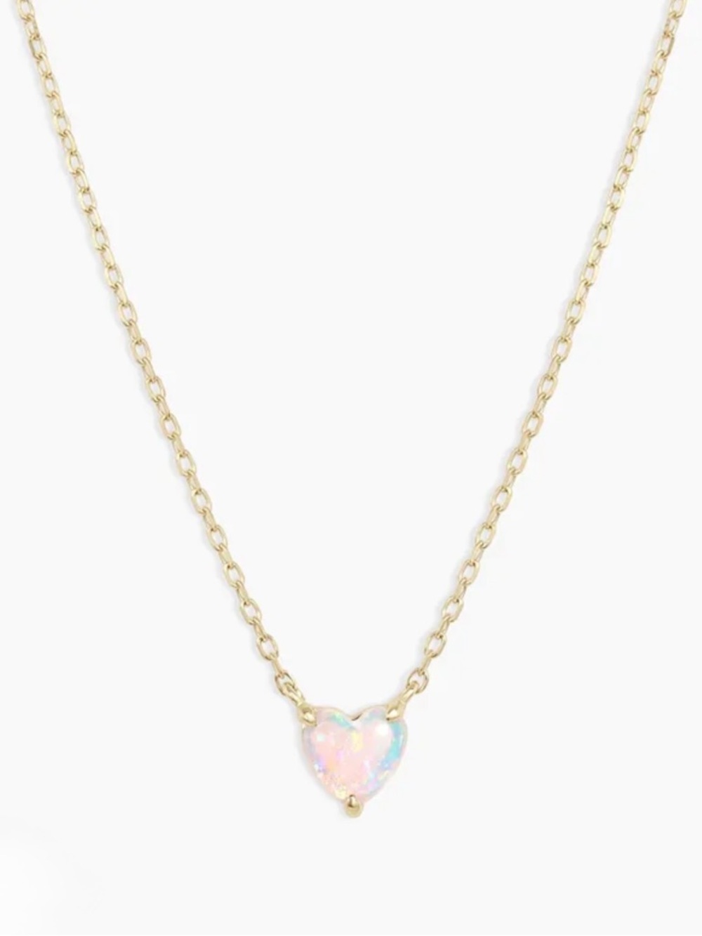 Gorjana 14K Gold Chain Heart Opal Pendant Necklace